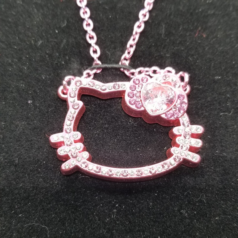 Hello Kitty Cutout Rhinestone Necklace